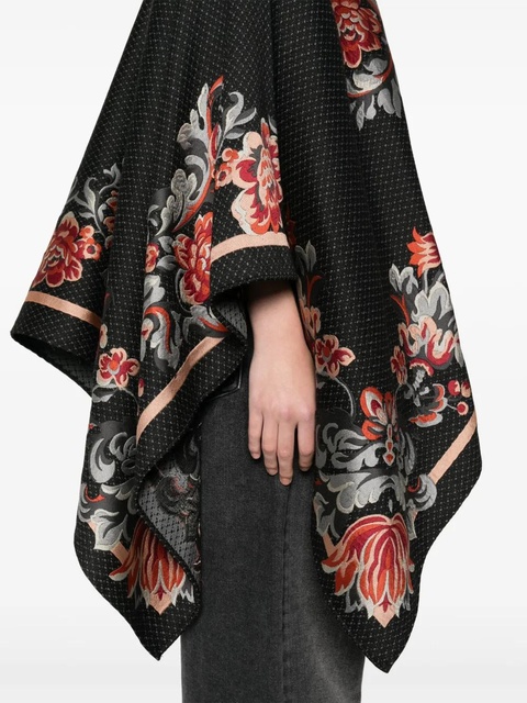 ETRO floral-embroidery cape - Black - zdjęcie produktu nr 2