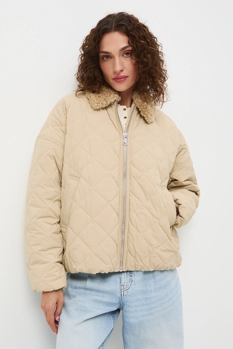 Medicine kurtka damska kolor beżowy przejściowa oversize - zdjęcie produktu nr 1