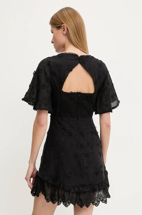 Answear.LAB sukienka bawełniana kolor czarny mini rozkloszowana - zdjęcie produktu nr 2
