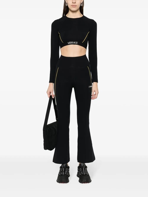 Versace logo-appliqué flared leggings - Black - zdjęcie produktu nr 2