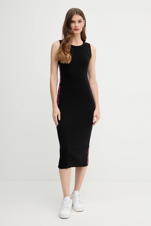 Dkny sukienka kolor czarny midi dopasowana DJ5R0752 - zdjęcie produktu nr 1