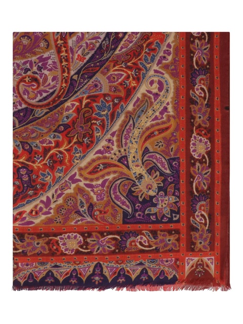 ETRO paisley-pattern frayed scarf - Red - zdjęcie produktu nr 2
