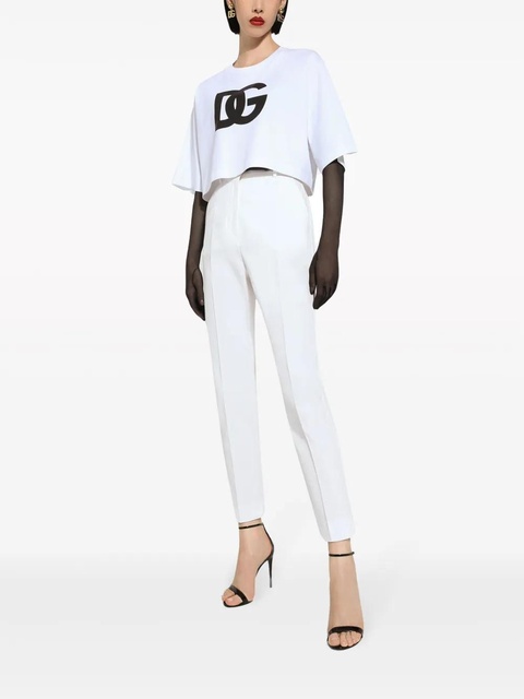 Dolce & Gabbana high-waisted gabardine trousers - White - zdjęcie produktu nr 1