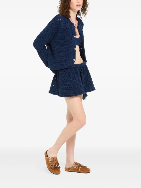 Alanui The Breath Of The Lagoon crochet tassel-detail mini skirt - Blue - zdjęcie produktu nr 2