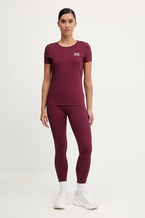 EA7 Emporio Armani t-shirt damski kolor bordowy AF18476.7W000795 - zdjęcie produktu nr 2