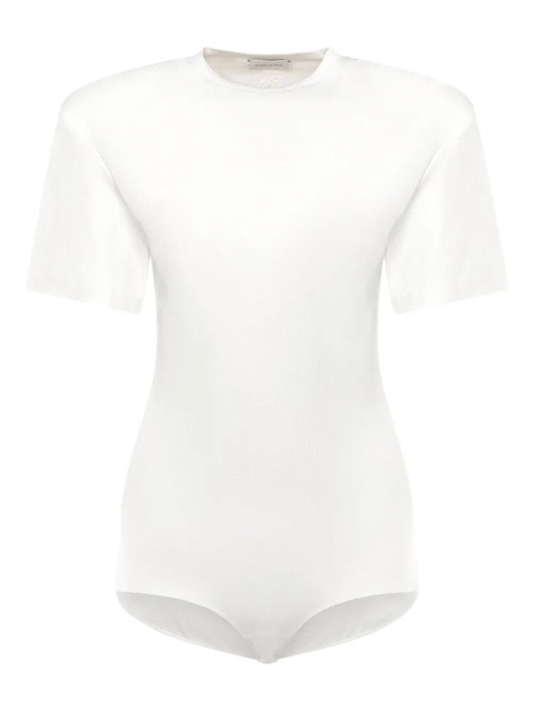 Magda Butrym ribbed short-sleeves bodysuit - Neutrals - zdjęcie produktu nr 1