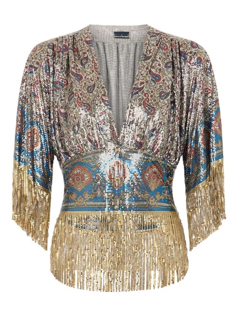 Rabanne sequin-embellished top - Neutrals - zdjęcie produktu nr 1