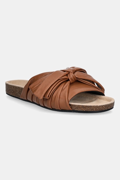 JW Anderson klapki skórzane damskie kolor brązowy SN0096 LA0161 640 - zdjęcie produktu nr 1