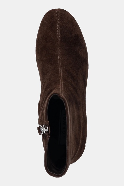 Nokwol botki zamszowe Alyssa Brown Suede damskie kolor brązowy na słupku Alyssa Brown Suede - zdjęcie produktu nr 2