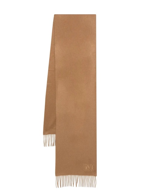 Max Mara embroidered-logo cashmere scarf - Brown - zdjęcie produktu nr 1