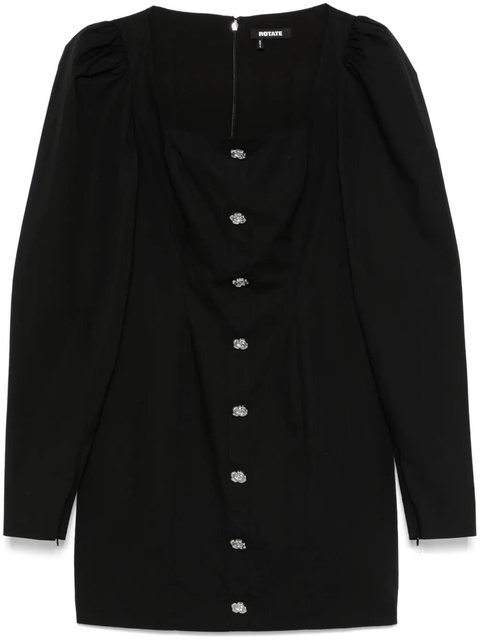 ROTATE BIRGER CHRISTENSEN scoop-neck long-sleeve mini dress - Black - zdjęcie produktu nr 1