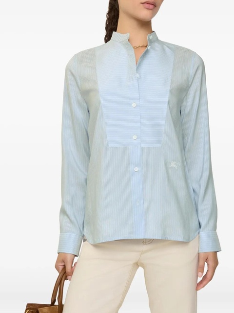 Burberry striped-embroidered silk shirt - Blue - zdjęcie produktu nr 2