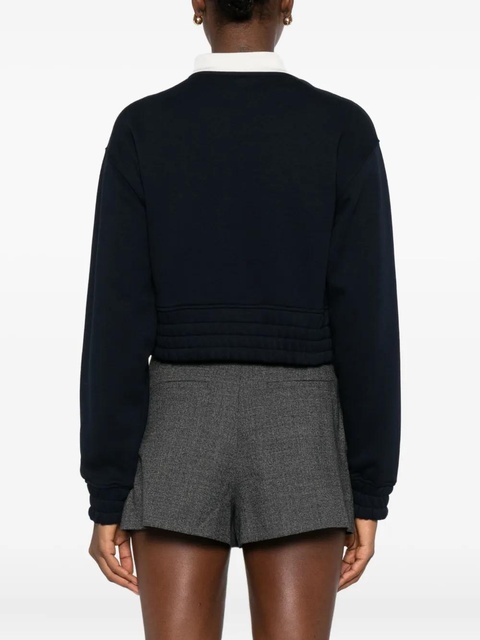 SANDRO embroidered zip-up sweatshirt - Blue - zdjęcie produktu nr 1