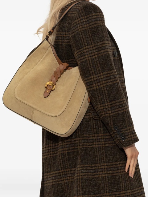 ISABEL MARANT braided-detail suede shoulder bag - Neutrals - zdjęcie produktu nr 2