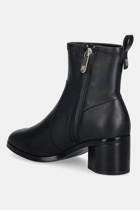 Tommy Hilfiger botki skórzane TH STRETCH LEATHER BOOTIE damskie kolor czarny na słupku FW0FW08860 - zdjęcie produktu nr 2