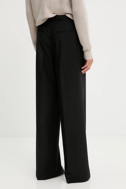 Blugirl Blumarine spodnie z dodatkiem wełny damskie kolor czarny szerokie high waist RF5267.T207A - zdjęcie produktu nr 2