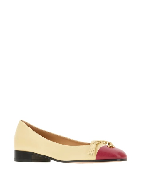 Valentino Garavani tassel-embellished leather flat pumps - Neutrals - zdjęcie produktu nr 2