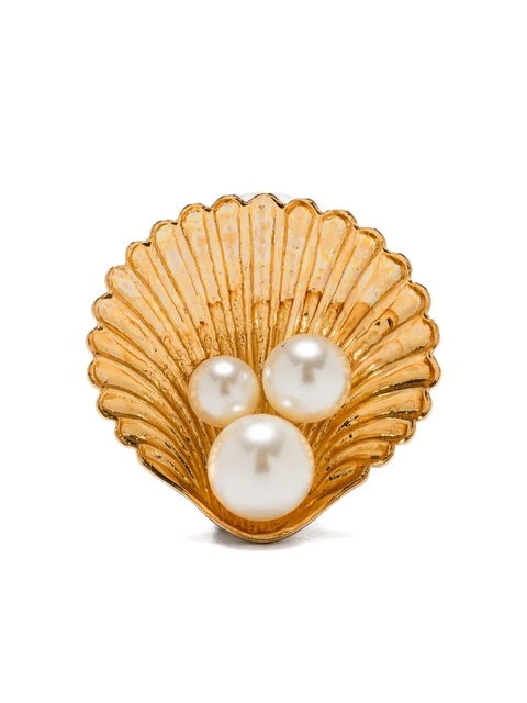 Jennifer Behr Maricela shell-pearl earrings - Gold - zdjęcie produktu nr 1