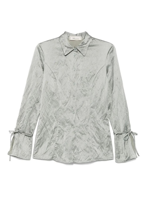 Blumarine crinkled-satin shirt - Grey - zdjęcie produktu nr 1