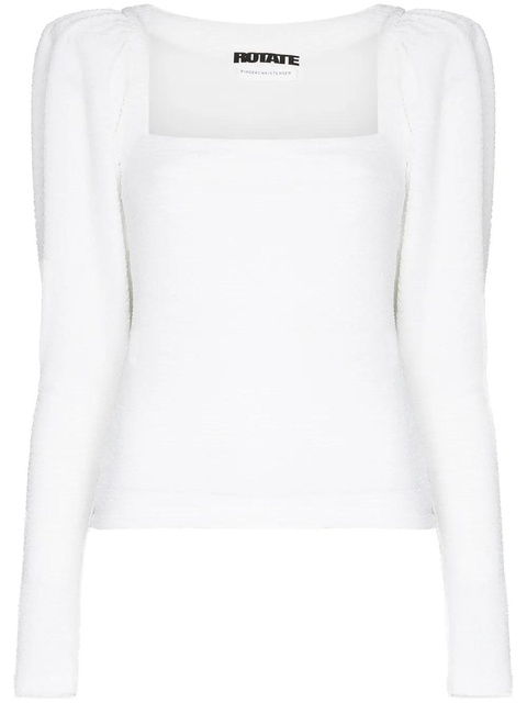 ROTATE BIRGER CHRISTENSEN Stevie square-neck long-sleeve top - White - zdjęcie produktu nr 1