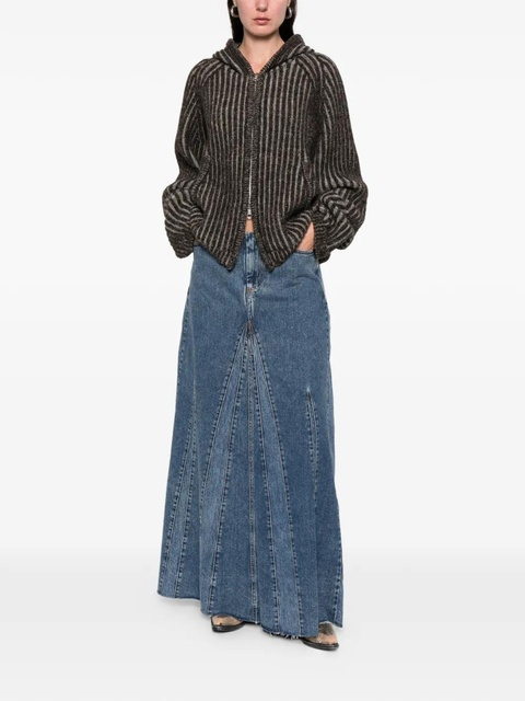 OUR LEGACY Rebel panelled frayed maxi skirt - Blue - zdjęcie produktu nr 2