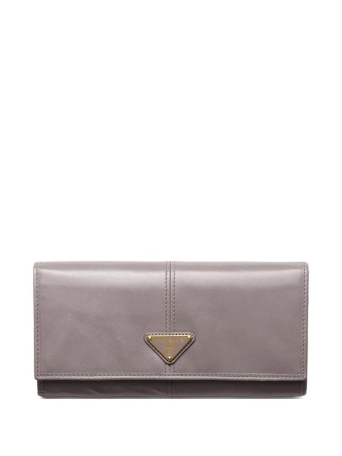 Prada large triangle-plaque wallet - Grey - zdjęcie produktu nr 1