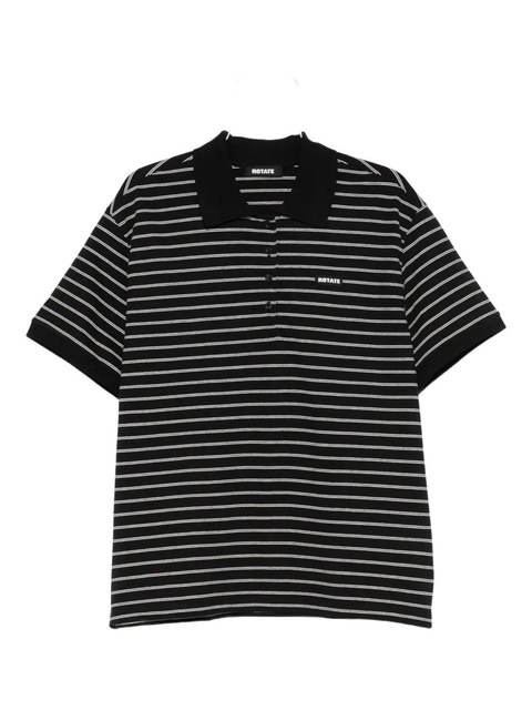 ROTATE BIRGER CHRISTENSEN piqué short-sleeve polo top - Black - zdjęcie produktu nr 2