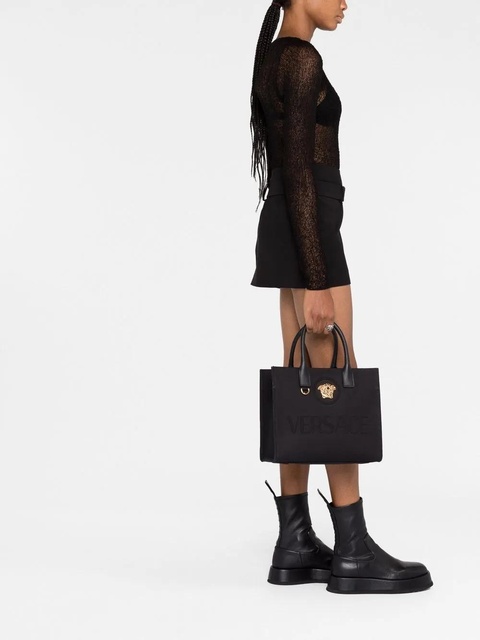 Versace small La Medusa canvas tote bag - Black - zdjęcie produktu nr 2