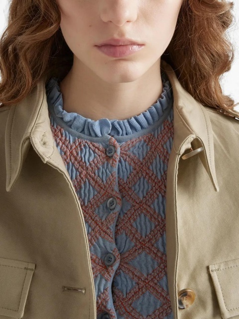 Prada patterned-jacquard cardigan - Blue - zdjęcie produktu nr 2
