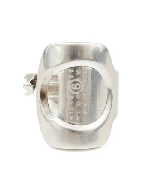 MM6 Maison Margiela numbers-engraved cut-out ring - Silver - zdjęcie produktu nr 1
