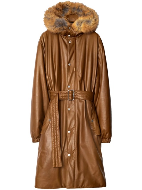 Burberry faux-fur parka coat - Brown - zdjęcie produktu nr 1