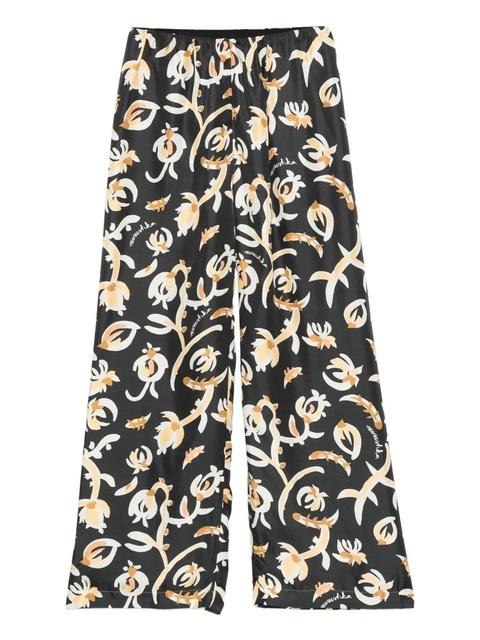 Nanushka elastic-waist floral-print straight trousers - Black - zdjęcie produktu nr 1