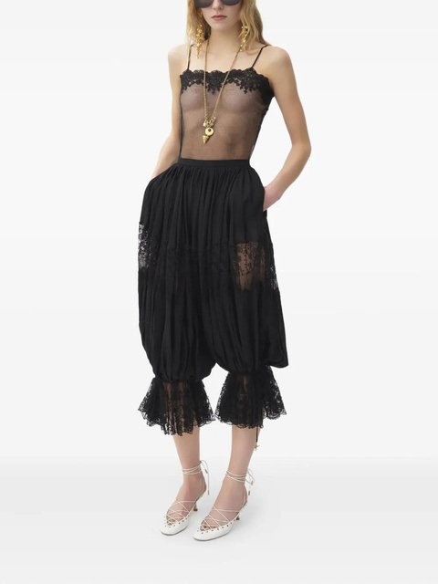 Chloé lace-trimmed mesh top - Black - zdjęcie produktu nr 2