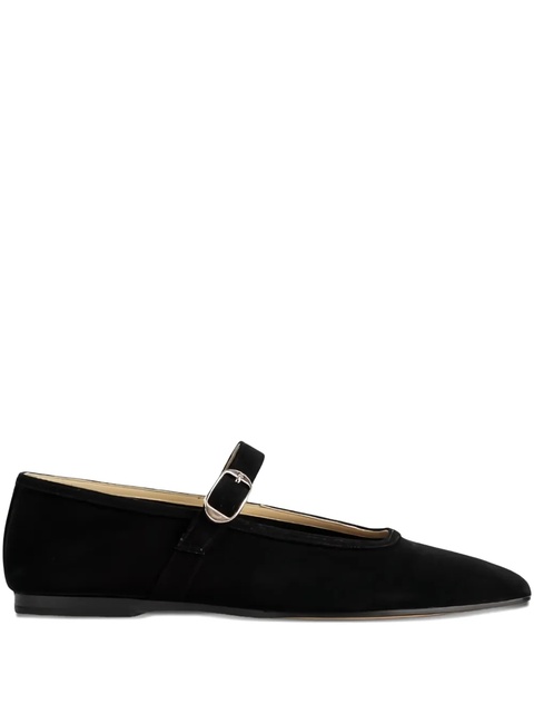 Le Monde Beryl buckle-fastening suede ballet flats - Black - zdjęcie produktu nr 1
