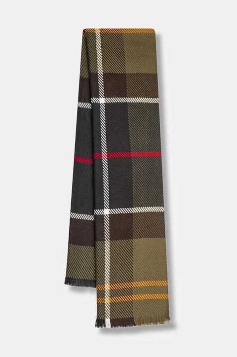 Barbour szalik damski kolor zielony wzorzysty LSC0308 - zdjęcie produktu nr 1