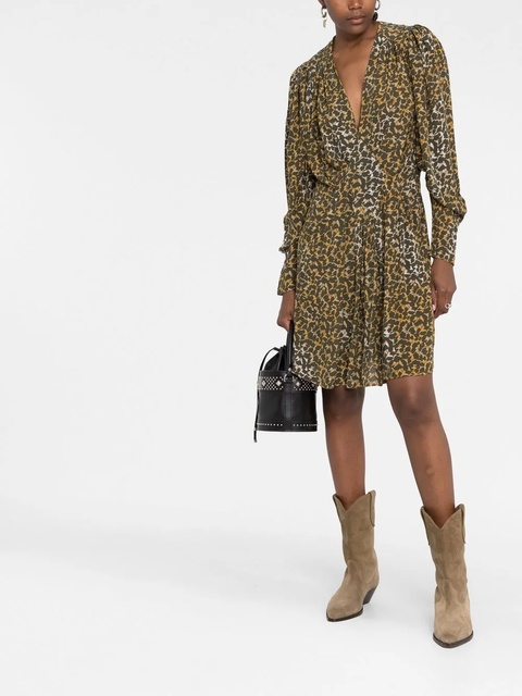 MARANT ÉTOILE floral-print wrap dress - Yellow - zdjęcie produktu nr 2