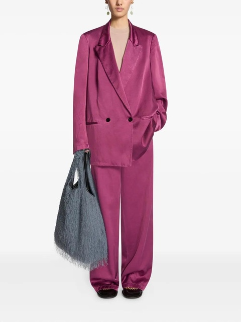 DRIES VAN NOTEN double-breasted satin blazer - Purple - zdjęcie produktu nr 1