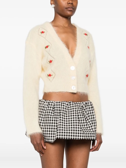 Alessandra Rich V-neck cropped cardigan - Yellow - zdjęcie produktu nr 2