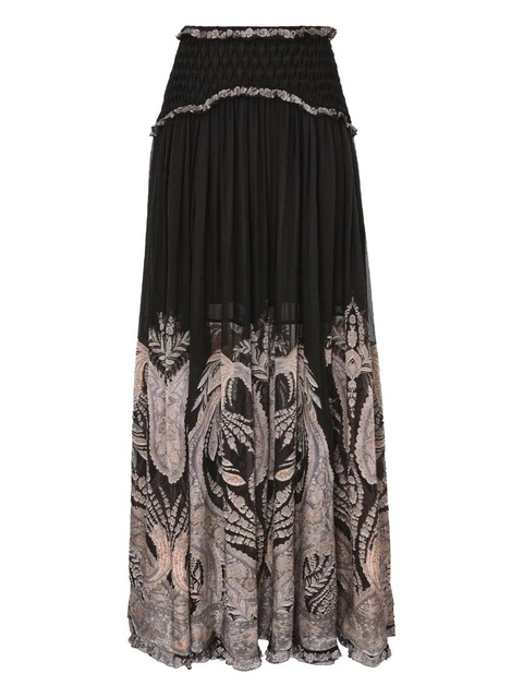 ZIMMERMANN ruffled-detail maxi skirt - Black - zdjęcie produktu nr 1