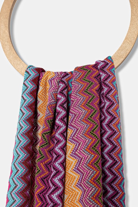 Missoni szalik z wełną damski kolor różowy wzorzysty SC35WMDA224 - zdjęcie produktu nr 2