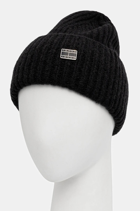 Tommy Jeans czapka z dodatkiem wełny kolor czarny AW0AW17905 - zdjęcie produktu nr 2