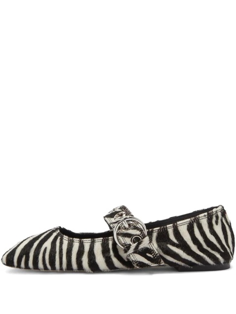 Aeyde Uma zebra-pattern ballet flats - Black - zdjęcie produktu nr 1