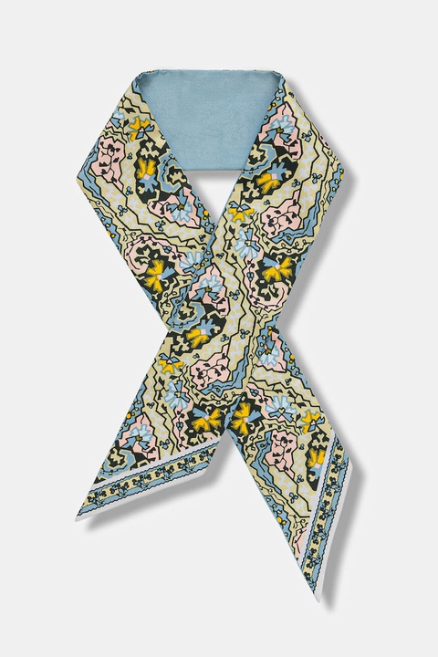 Tory Burch apaszka jedwabna Dream Paisley Silk damski kolor niebieski wzorzysta 177165.960 - zdjęcie produktu nr 1