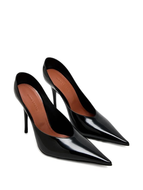 Amina Muaddi 105mm leather pumps - Black - zdjęcie produktu nr 2