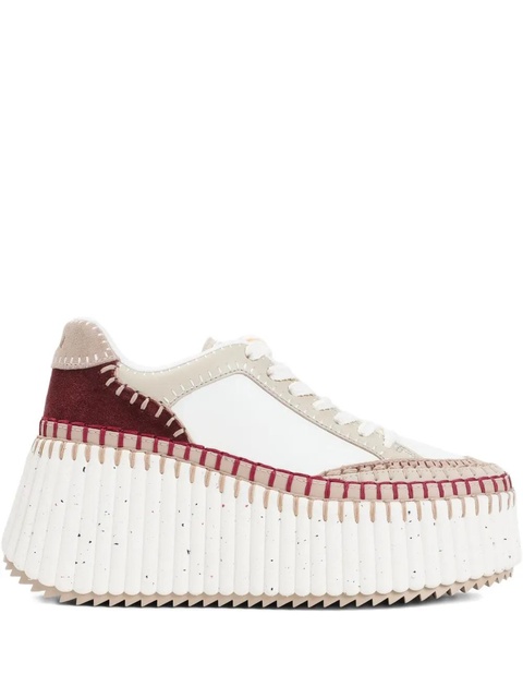 Chloé Nama platform-sole contrast-stitch sneakers - White - zdjęcie produktu nr 1