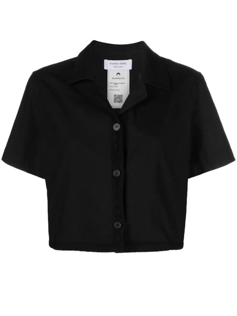Marine Serre Regenerated Household Linen cotton shirt - Black - zdjęcie produktu nr 1