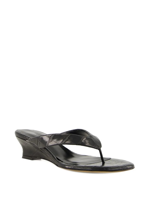 Le Monde Beryl 40mm micro wedge thong sandals - Black - zdjęcie produktu nr 1