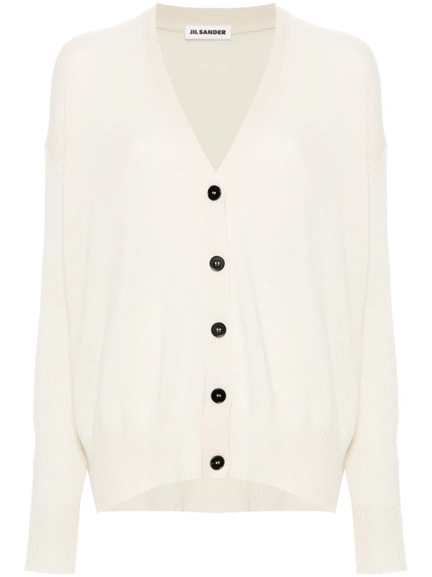 Jil Sander drop-shoulder cashmere cardigan - White - zdjęcie produktu nr 1