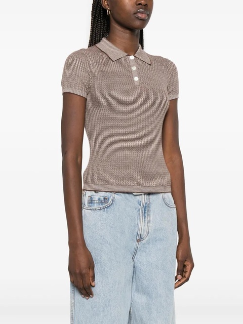 Guest In Residence shrunken polo top - Brown - zdjęcie produktu nr 1