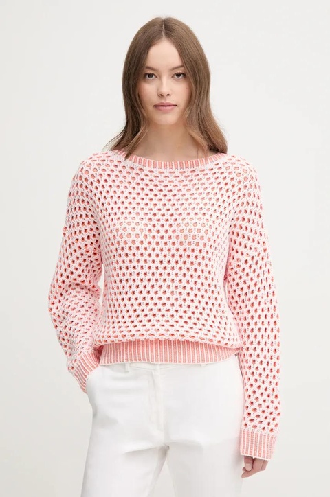 United Colors of Benetton sweter damski kolor pomarańczowy ciepły 1194E10D9 - zdjęcie produktu nr 1